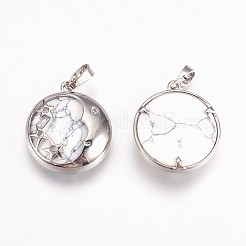 Natural Howlite Pendants&nbsp;G-P378-B06