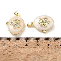 Brass Micro Pave Clear Cubic Zirconia Locket Pendants&nbsp;KK-A294-11G-02