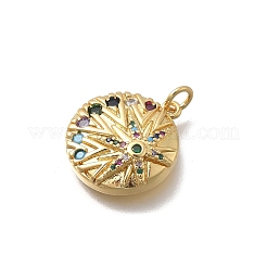 Brass Micro Pave Cubic Zirconia Pendants&nbsp;KK-D431-080G-01