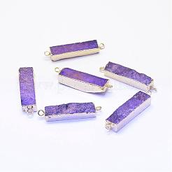 Electroplated Natural Druzy Agate Links/Connectors&nbsp;G-G656-02