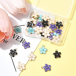 30Pcs 5 Colors Alloy Enamel Pendants&nbsp;ENAM-FS0002-07