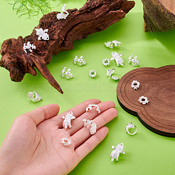 20Pcs 4 Styles Alloy Bead Caps & Pendant Cabochons Settings&nbsp;FIND-TA0010-07