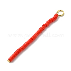 Cylinder Seed Beads with 304 Stainless Steel Flat Head Pins Pendants&nbsp;PALLOY-JF03293
