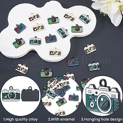 32Pcs 4 Colors Alloy Enamel Pendants&nbsp;ENAM-SC0008-20