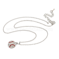 Zinc Alloy Crystal Rhinestone Sport Ball Pendant Cable Chain Necklaces&nbsp;NJEW-U024-01P-02