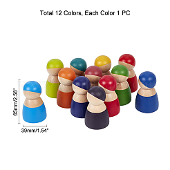Rainbow Wooden Peg Dolls&nbsp;WOOD-WH0098-53