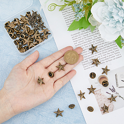24Pcs Alloy Star Lapel Pin Brooches&nbsp;JEWB-FH0001-37AB