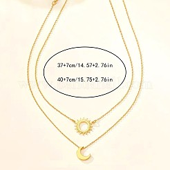 2Pcs Sun & Moon Alloy Pendant Necklaces&nbsp;FS-WGC7774-01