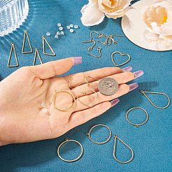 DIY Heart Triangle Teardrop Brass Dangle Earring Making Kits&nbsp;DIY-TA0012-94