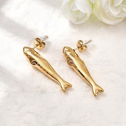 304 Stainless Steel Fish Stud Earrings&nbsp;EJEW-K268-49G