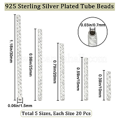 100Pcs 5 Style Corrugated Brass Tube Beads&nbsp;KK-BBC0010-76