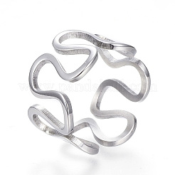 Tarnish Resistant 304 Stainless Steel Wide Band Rings&nbsp;RJEW-G081-29P