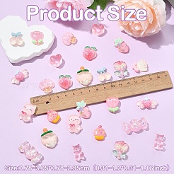 28Pcs 14 Styles Translucent Resin Cabochons&nbsp;CRES-YW0002-36B