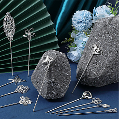 Brass/Iron /Alloy Hair Sticks&nbsp;OHAR-SC0001-09S