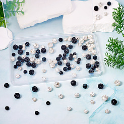 120Pcs 6 Styles Rhinestone Pave Disco Ball Beads&nbsp;RB-TA0001-14