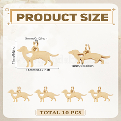10Pcs 304 Stainless Steel Puppy Pendants&nbsp;STAS-LP0003-53