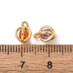 Brass Micro Pave Cubic Zirconia Charms&nbsp;KK-K422-01A
