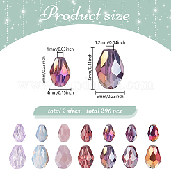 296Pcs 2 Styles Transparent Glass Beads&nbsp;GLAA-AR0001-78B