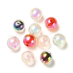 100Pcs UV Plating Transparent Rainbow Iridescent Acrylic Beads&nbsp;TACR-CJ0001-59