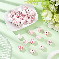 30Pcs 6 Styles Easter Theme Printed Wood European Beads&nbsp;WOOD-FP0001-06