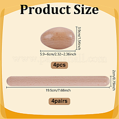 4Pcs Wood Egg Shakers&nbsp;AJEW-GA0010-51