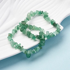 Natural Green Aventurine Chips Beaded Stretch Bracelet for Women&nbsp;PW-WG72437-03