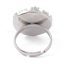 Non-Tarnish Adjustable 304 Stainless Steel Finger Rings Components&nbsp;STAS-F274-07P