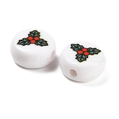 Christmas Theme Printed Opaque Acrylic Beads&nbsp;OACR-R004-01E