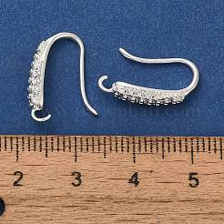 Rack Plating Brass Micro Pave Clear Cubic Zirconia Earring Hooks&nbsp;KK-A231-02S