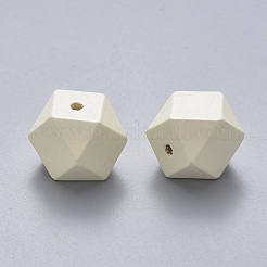 Painted Natural Wood Beads&nbsp;WOOD-Q040-020B-A-M