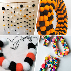 400Pcs 4 Colors Polyester Pom Pom Balls&nbsp;DIY-SC0031-37C