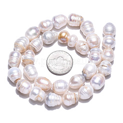 Natural Cultured Freshwater Pearl Beads Strands&nbsp;PEAR-N012-10E
