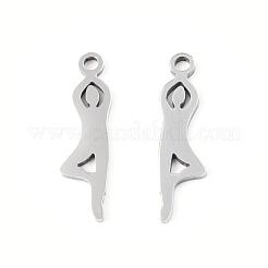Non-Tarnish Yoga Theme 201 Stainless Steel Pendants&nbsp;STAS-N091-165P