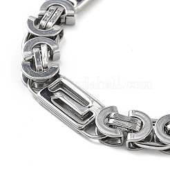 Anti-Tarnish 201 Stainless Steel Rectangle Link Chain Necklace & Bracelets Set&nbsp;SJEW-G083-07P