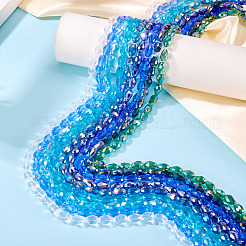 9 Strands 9 Colors Transparent Electroplate Glass Beads Strands&nbsp;EGLA-TA0013-08