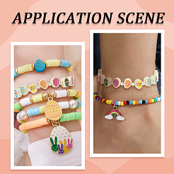 400Pcs Printed Handmade Polymer Clay Beads&nbsp;CLAY-PA0001-36