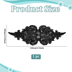 1Pc Flower Pattern Glass Bead Beading Appliques&nbsp;DIY-ME0001-58