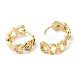 Cubic Zirconia Heart Wrap Hoop Earrings&nbsp;EJEW-G348-07G