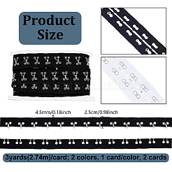 2 Cards 2 Colors Cotton Hook and Eye Tape&nbsp;DIY-NB0015-43