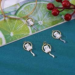 4Pcs 2 Colors Rack Plating Brass Enamel Pendants&nbsp;FIND-SZ0002-61