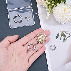 4Pcs 4 Styles 304 Stainless Steel Spring Gate Rings&nbsp;STAS-HY0002-16