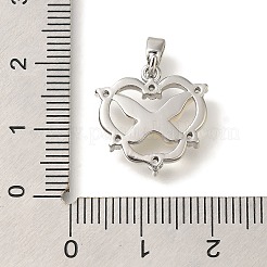 Brass Micro Pave Cubic Zirconia and Shell Pendants&nbsp;KK-K388-82P