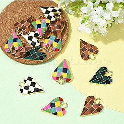 10Pcs Rack Plating Alloy Enamel Pendants&nbsp;ENAM-YW0008-17