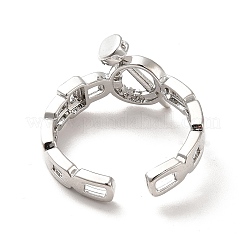 Clear Cubic Zirconia Ring with Nail Open Cuff Ring&nbsp;RJEW-C041-14P