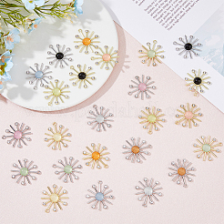 24Pcs 12 Colors Cat Eye Sun Pendants with Crystal Rhinestone&nbsp;FIND-FH0007-93