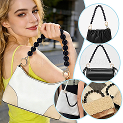 Acrylic Imitation Pearl Round Beaded Bag Handles&nbsp;PURS-WH0002-036
