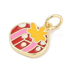 Christmas Brass Enamel Charms&nbsp;KK-Q028-71G-01