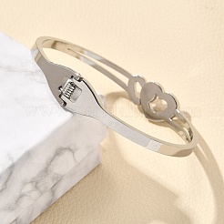 304 Stainless Steel Hinged Bangles for Women&nbsp;BJEW-F474-37P-01