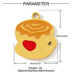 304 Stainless Steel Enamel Pendants&nbsp;STAS-OY003-20G