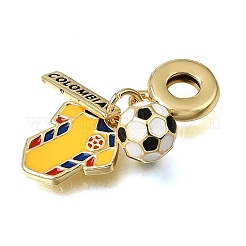 Football Theme Brass & Enamel European Dangle Charms&nbsp;KK-CBA8E93-01A